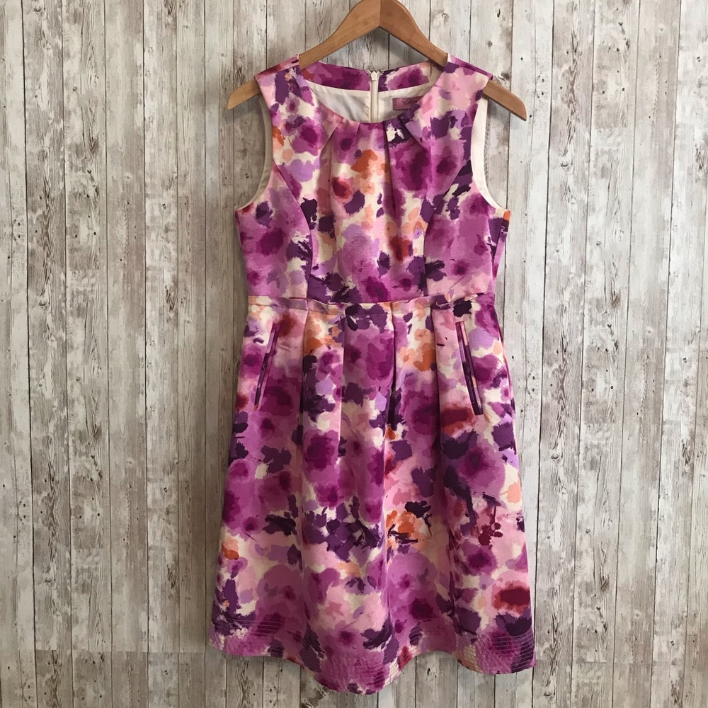 Eliza J purple floral dress